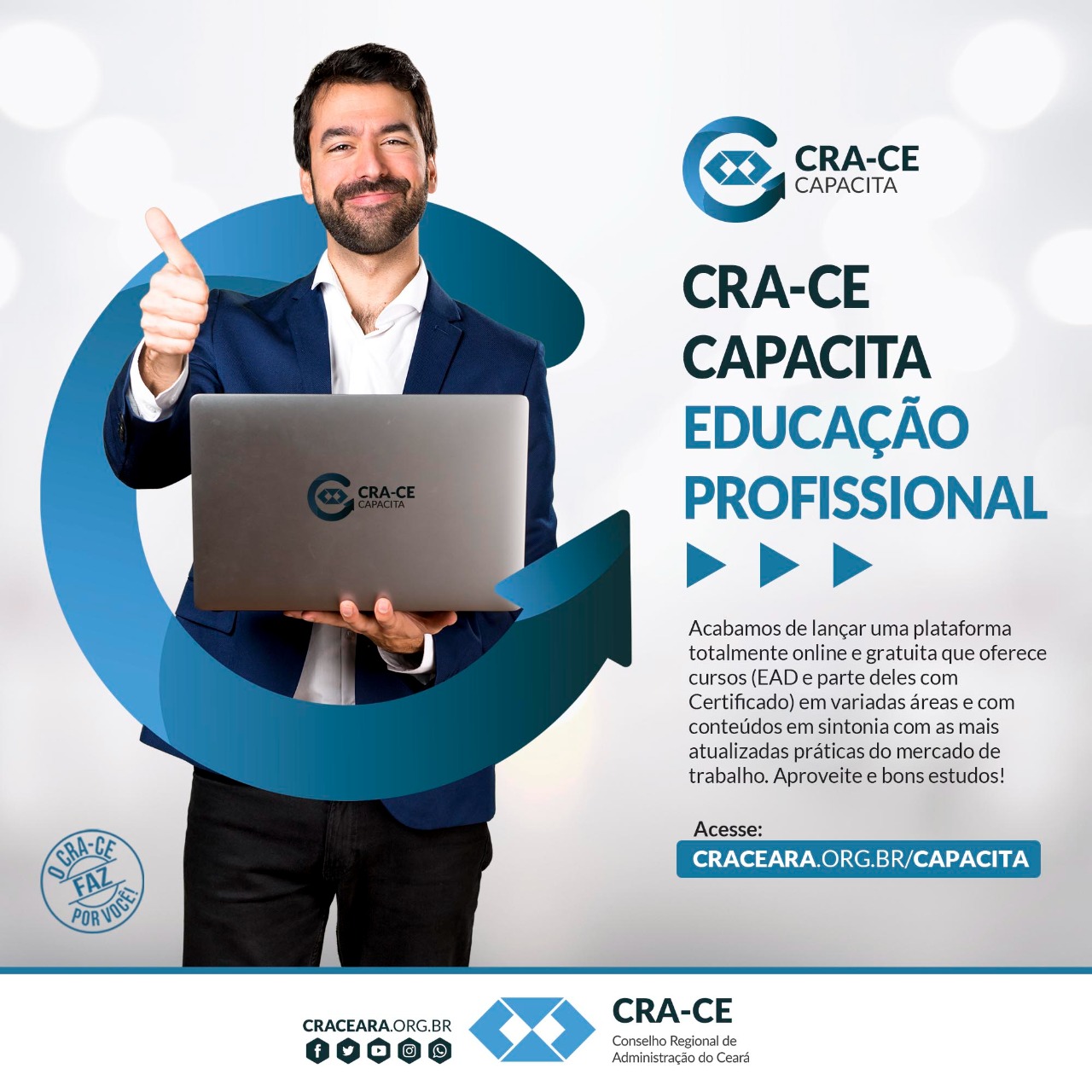 CRACE oferece dez cursos pela plataforma online Capacita