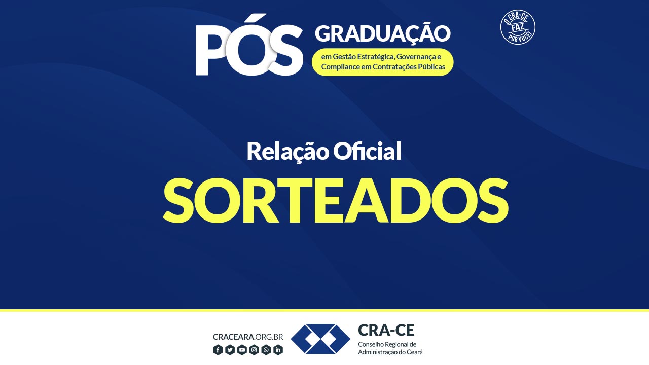 CRA-CE divulga lista de sorteados do programa Bolsas 2026